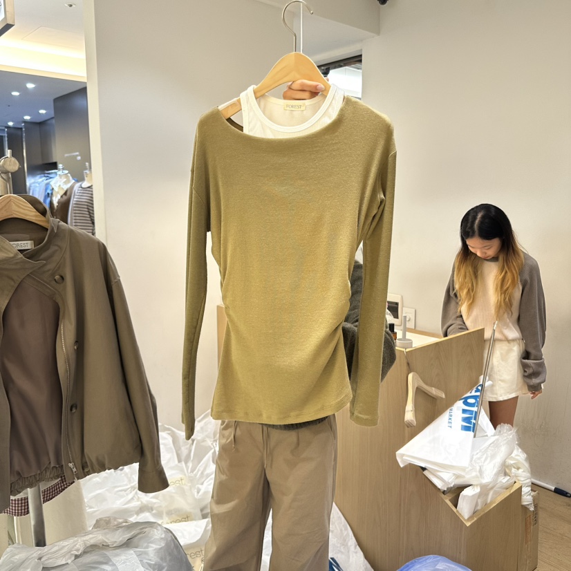 FOREST東大門㊣代購女裝新品職業25秋冬推薦長袖T恤不含內搭FOREST長袖T恤圖色6