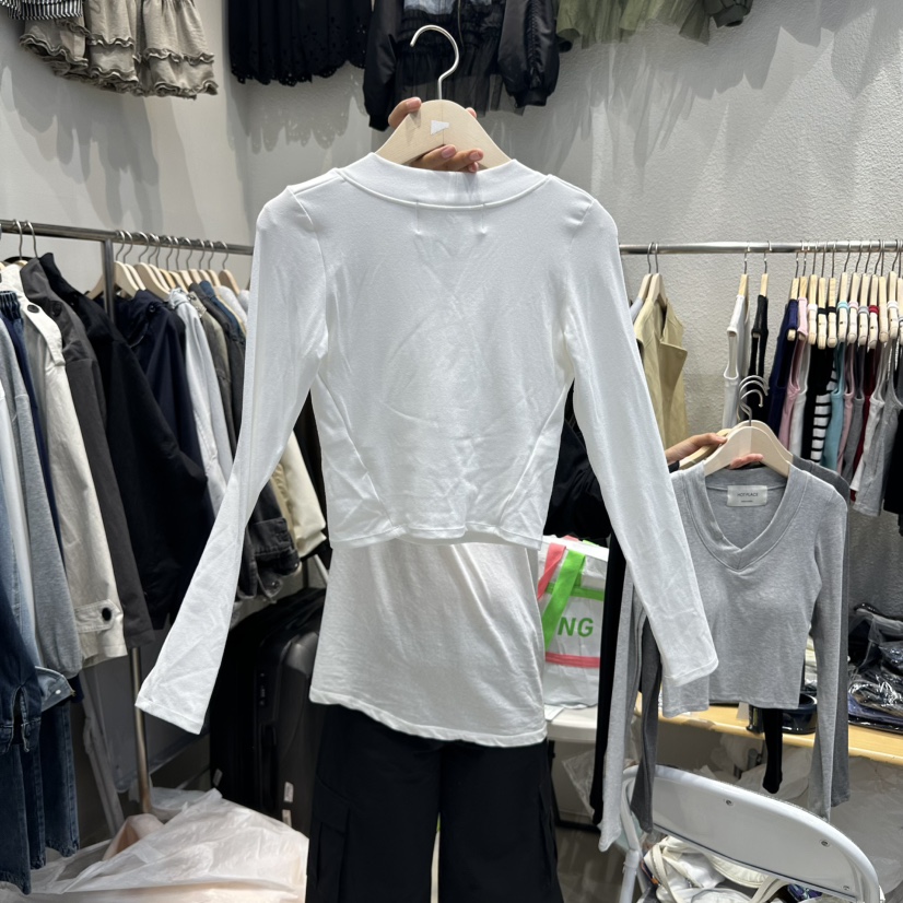 HOT PLACE韓國代購㊣女士新款休閑推薦真品時尚職業長袖T恤HOT PLACE/DREAM GIRIS長袖T恤