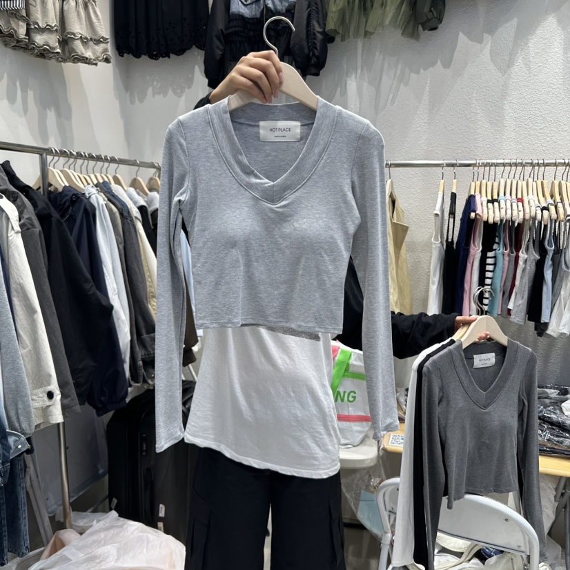 HOT PLACE韓國代購㊣女士新款休閑推薦真品時尚職業長袖T恤HOT PLACE/DREAM GIRIS長袖T恤圖色2