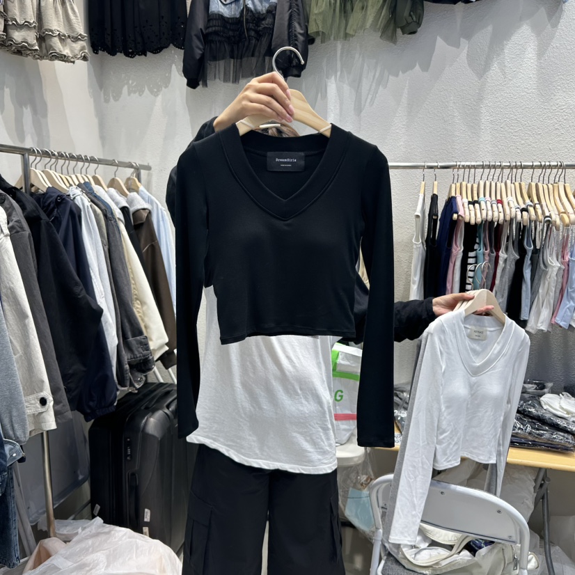 HOT PLACE韓國代購㊣女士新款休閑推薦真品時尚職業長袖T恤HOT PLACE/DREAM GIRIS長袖T恤圖色4