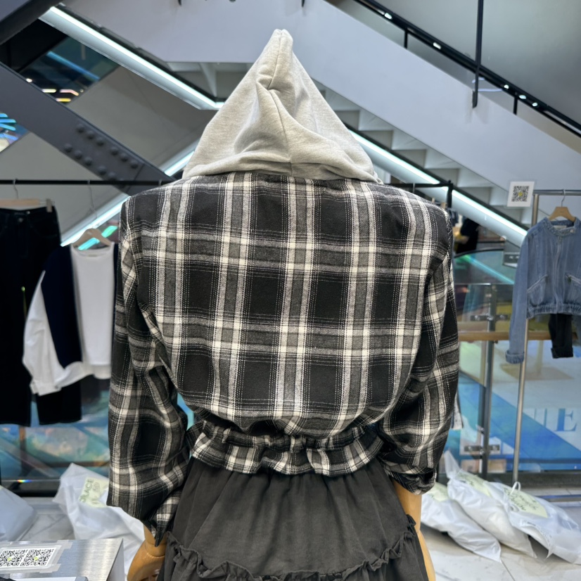 HOT PLACE東大門㊣直郵女士新品人氣襯衫蕾絲衫連帽衫格紋短款HOT PLACE/DREAM GIRIS襯衫/蕾絲衫