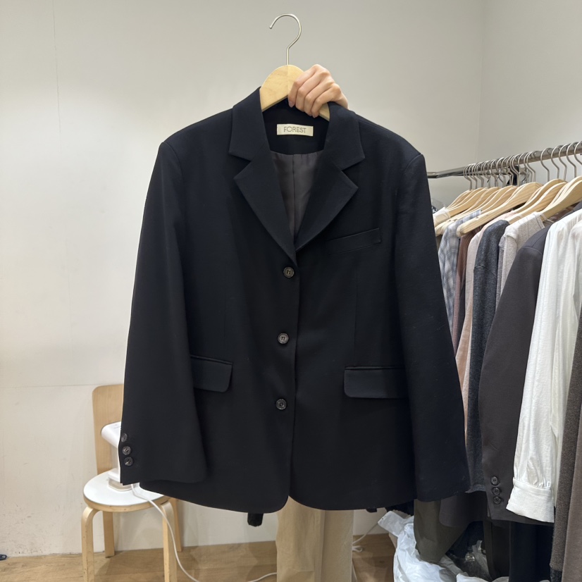 FOREST韓國代購㊣女士新品25秋冬職業推薦時尚熱賣夾克羊毛FOREST夾克圖色2