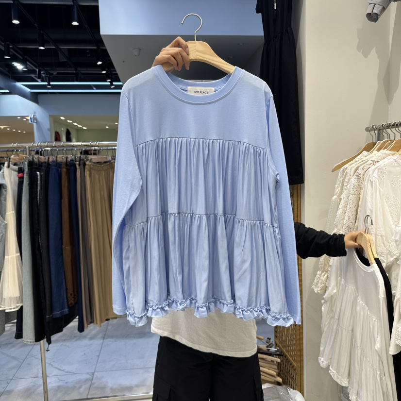HOT PLACE東大門㊣實拍女士新品熱賣休閑推薦25秋冬長袖T恤HOT PLACE/DREAM GIRIS長袖T恤圖色3