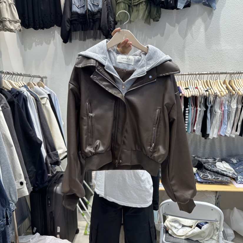HOT PLACE東大門㊣實拍女士新款職業真品夾克假兩件雙排扣HOT PLACE/DREAM GIRIS夾克圖色3