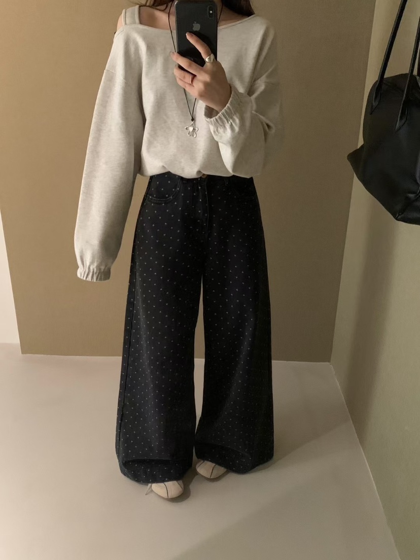 MILK TEA韓國代購㊣女士新品真品25秋冬休閑推薦熱賣牛仔褲MILK TEA牛仔褲