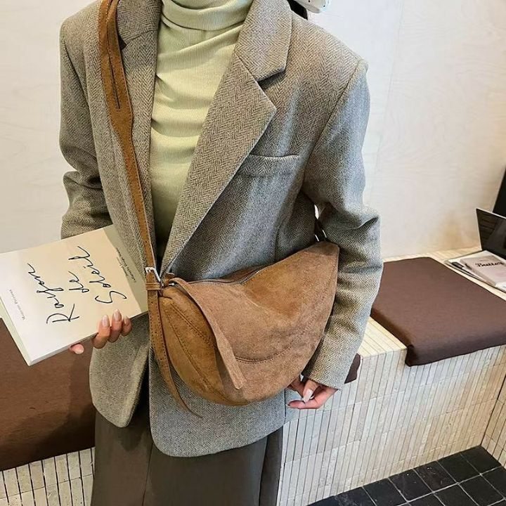 TROUVAILLE東大門㊣代購女士新品時尚25秋冬單肩斜跨包絨面革TROUVAILLE單肩/斜跨包