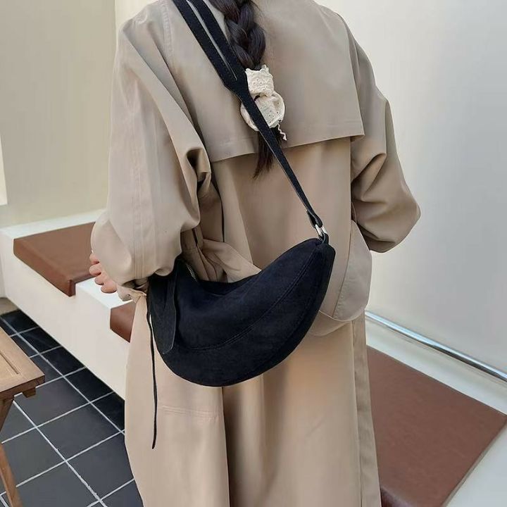 TROUVAILLE東大門㊣代購女士新品時尚25秋冬單肩斜跨包絨面革TROUVAILLE單肩/斜跨包圖色2