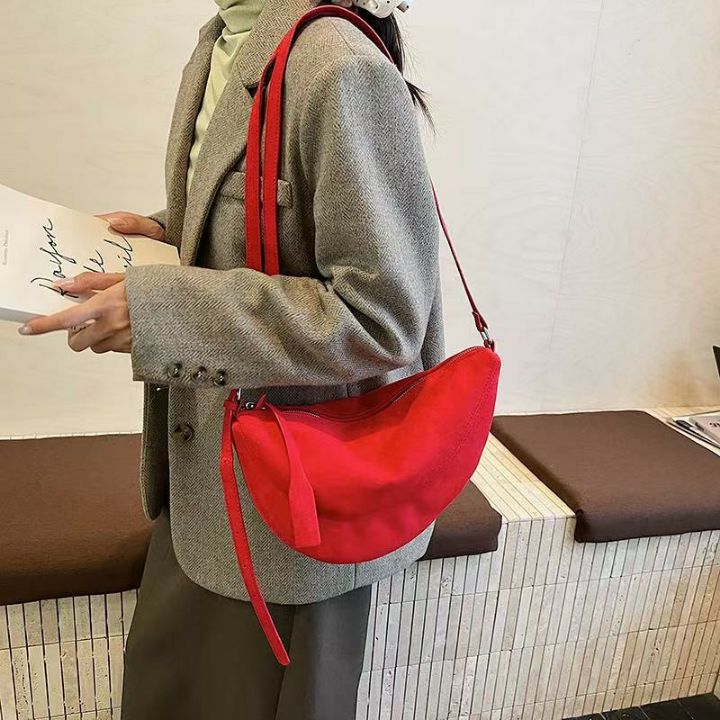 TROUVAILLE東大門㊣代購女士新品時尚25秋冬單肩斜跨包絨面革TROUVAILLE單肩/斜跨包圖色3