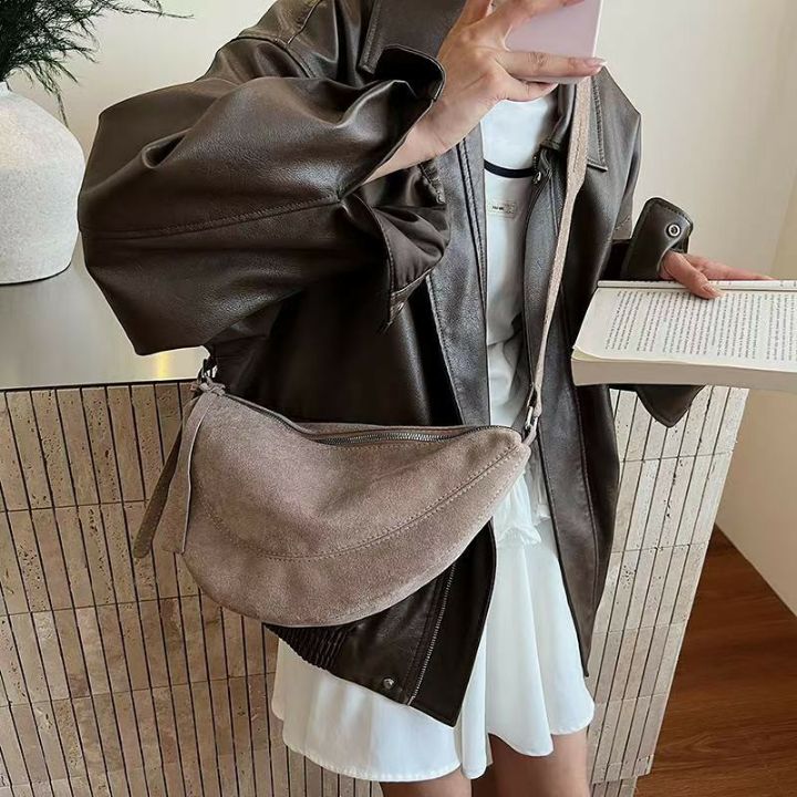 TROUVAILLE東大門㊣代購女士新品時尚25秋冬單肩斜跨包絨面革TROUVAILLE單肩/斜跨包圖色4