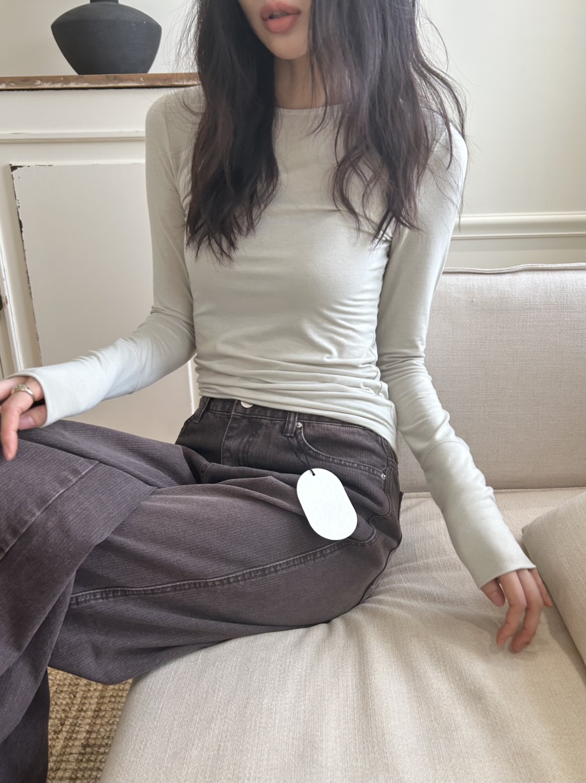 ME MO韓國代購㊣女士新款職業休閑真品25秋冬推薦熱賣長袖T恤ME MO長袖T恤