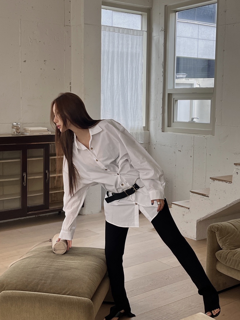 MADE-P韓國代購㊣女裝新品真品25秋冬休閑職業時尚襯衫蕾絲衫MADE-P襯衫/蕾絲衫