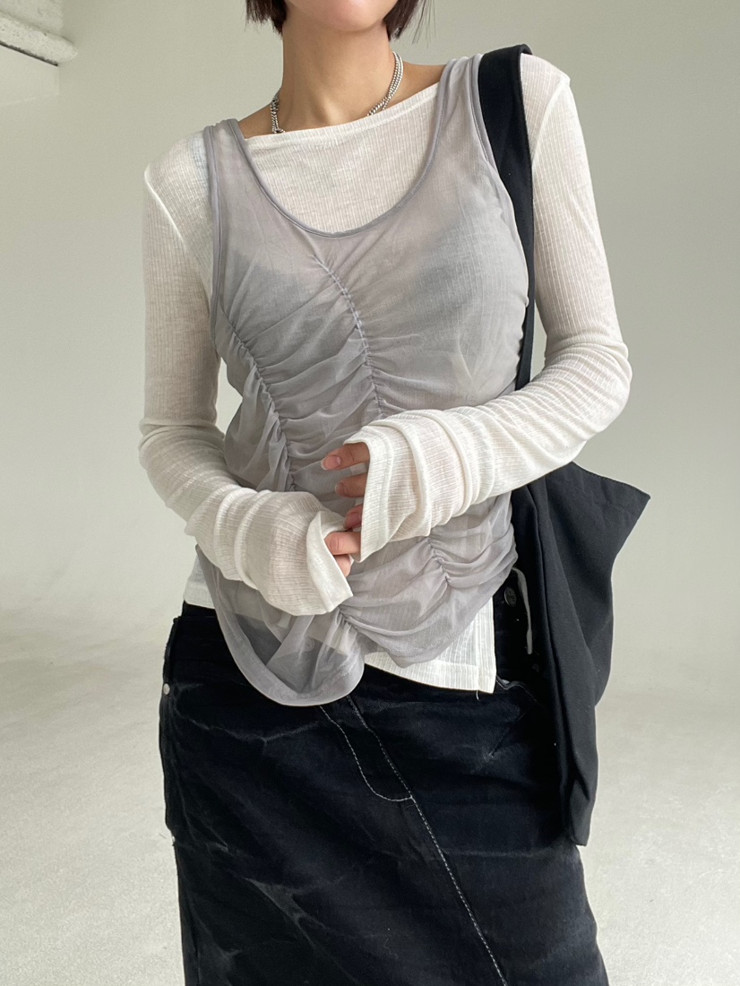 REIZ東大門㊣代購女裝新品25秋冬時尚推薦休閑吊帶背心褶皺REIZ吊帶/背心