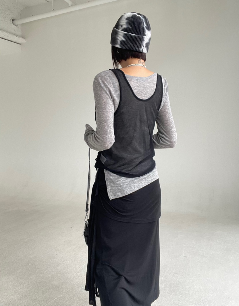 REIZ東大門㊣代購女裝新品25秋冬時尚推薦休閑吊帶背心褶皺REIZ吊帶/背心