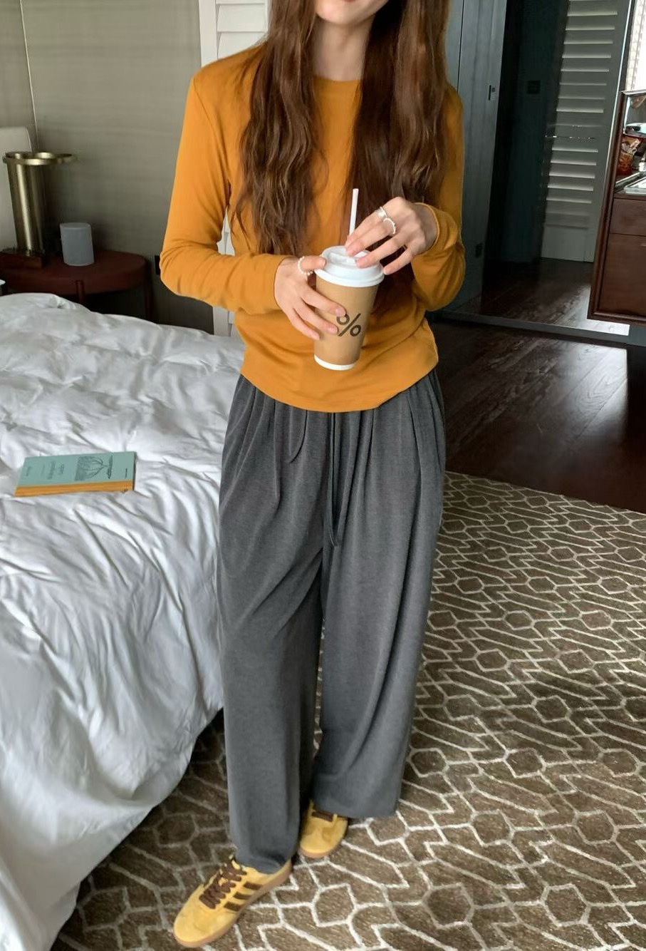 MILK TEA東大門㊣實拍女士新款推薦人氣25秋冬時尚熱賣休閑褲MILK TEA休閑褲