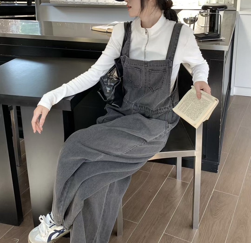 MILK TEA韓國代購㊣女士新款推薦25秋冬時尚熱賣休閑背帶褲MILK TEA背帶褲