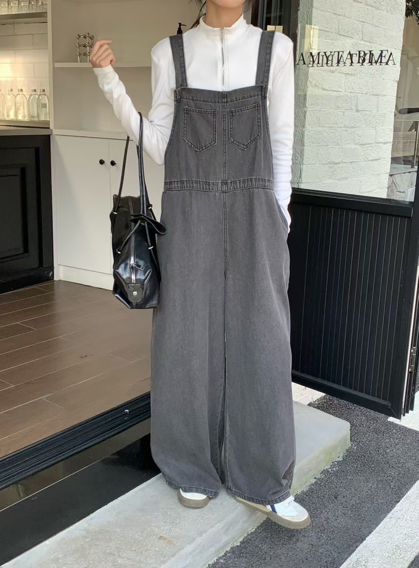 MILK TEA韓國代購㊣女士新款推薦25秋冬時尚熱賣休閑背帶褲MILK TEA背帶褲