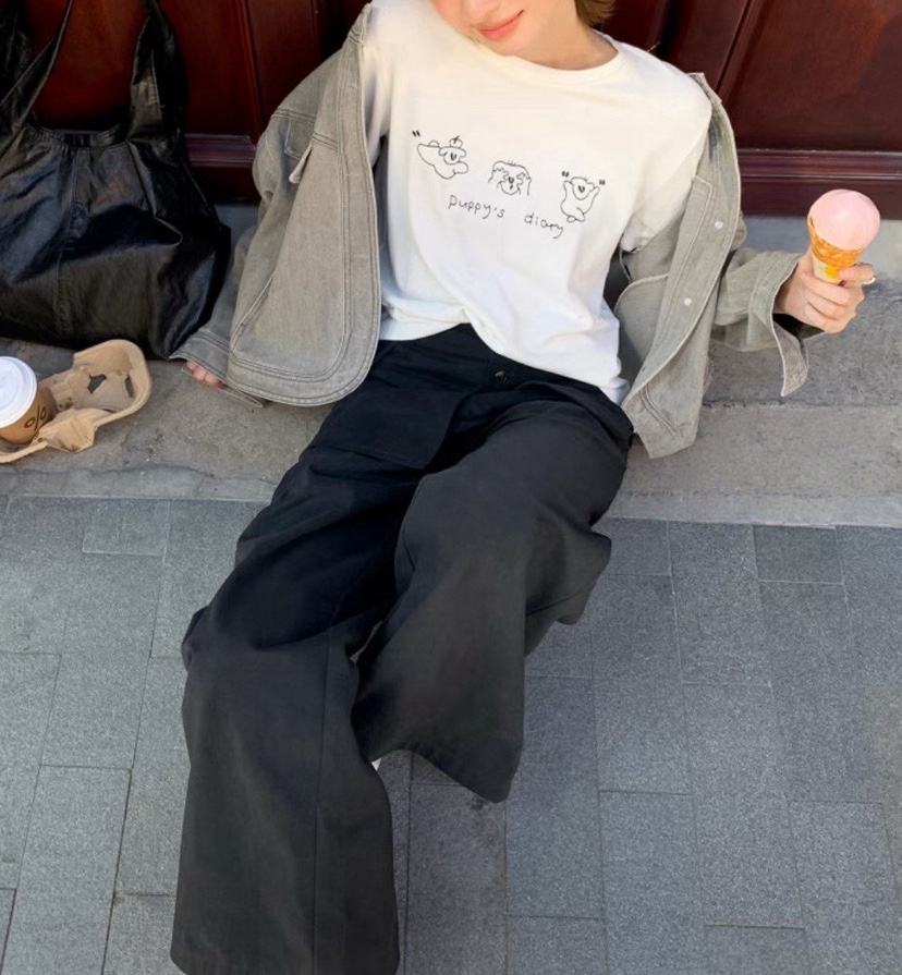 MILK TEA韓國代購㊣女裝新款熱賣人氣時尚職業休閑25秋冬T恤MILK TEAT恤