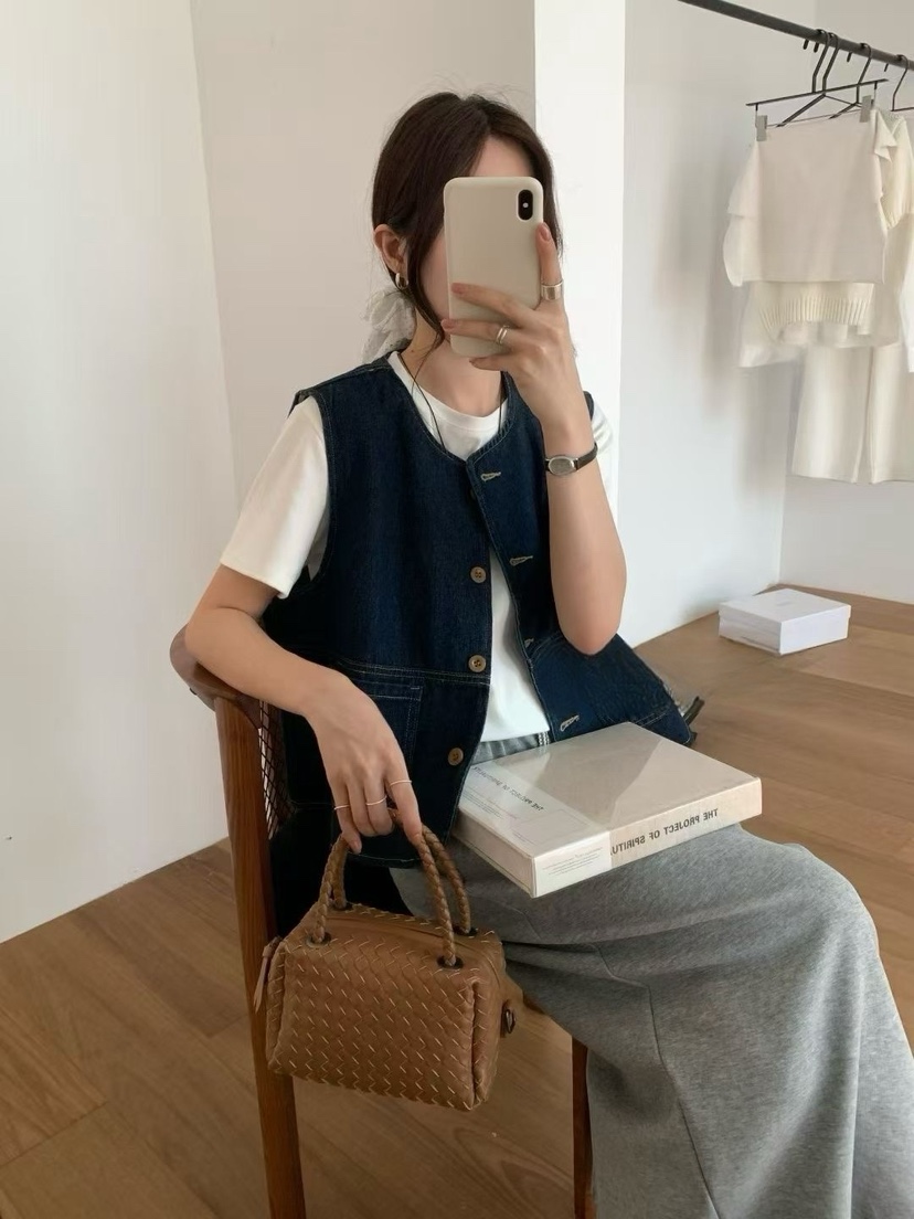 MILK TEA韓國直郵㊣女裝新款職業休閑推薦時尚25秋冬真品馬甲MILK TEA馬甲