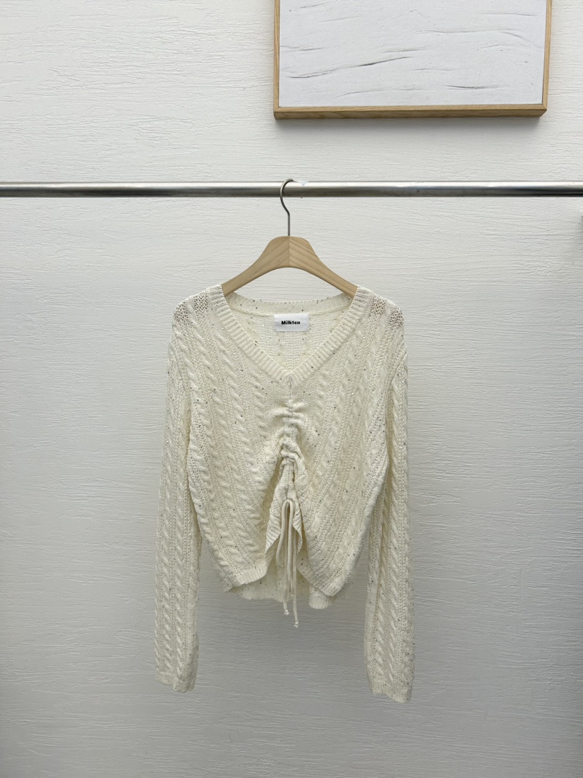 MILK TEA東大門㊣代購女士新品人氣熱賣推薦25秋冬真品針織衫MILK TEA針織衫圖色1