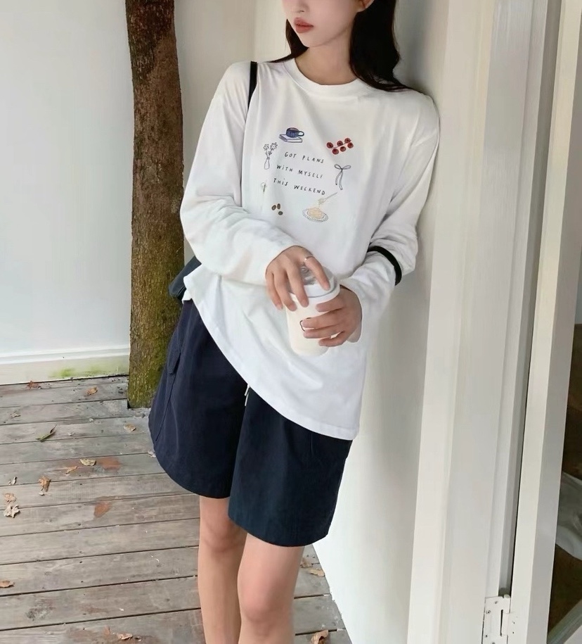 MILK TEA韓國代購㊣女士新款時尚真品休閑熱賣職業長袖T恤MILK TEA長袖T恤