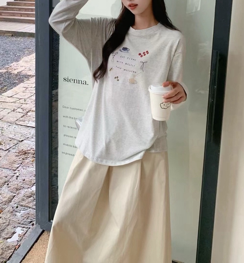 MILK TEA韓國代購㊣女士新款時尚真品休閑熱賣職業長袖T恤MILK TEA長袖T恤