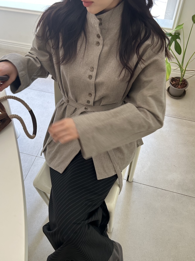 ME MO東大門㊣實拍女士新款推薦時尚休閑職業熱賣夾克含腰帶ME MO夾克