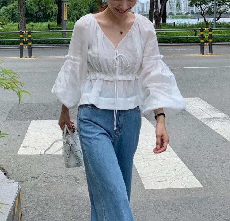 MILK TEA東大門㊣直郵女士新款熱賣25秋冬真品職業襯衫蕾絲衫MILK TEA襯衫/蕾絲衫