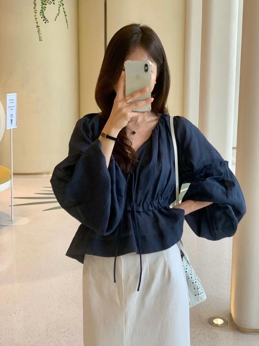 MILK TEA東大門㊣直郵女士新款熱賣25秋冬真品職業襯衫蕾絲衫MILK TEA襯衫/蕾絲衫