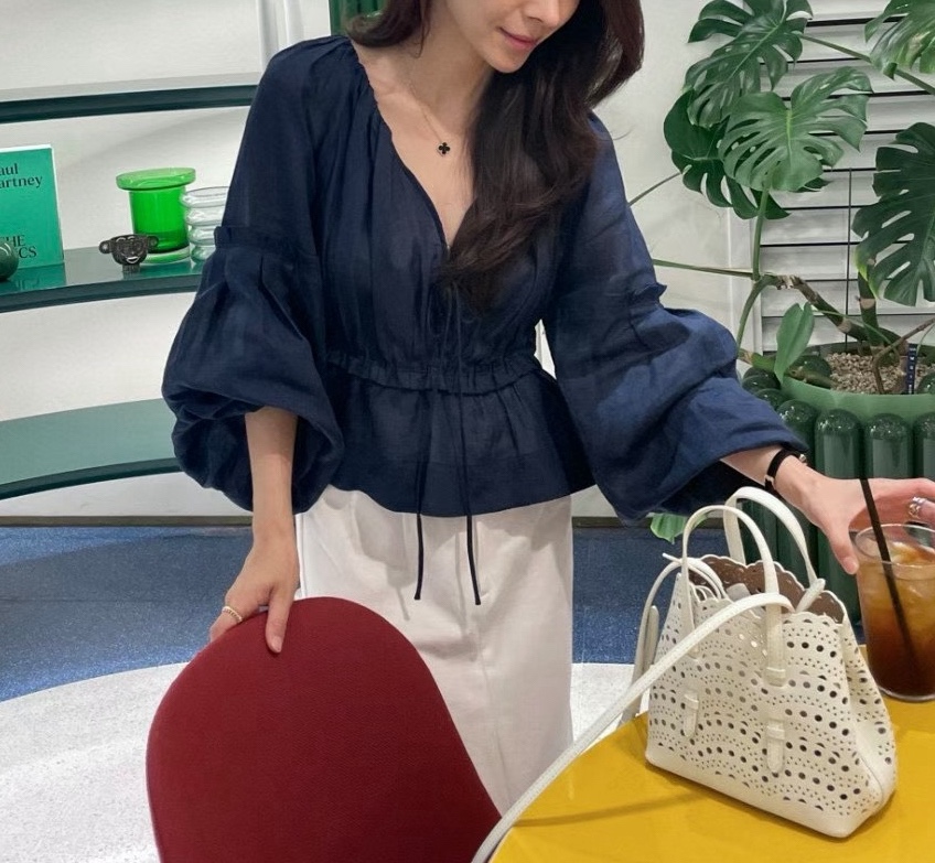 MILK TEA東大門㊣直郵女士新款熱賣25秋冬真品職業襯衫蕾絲衫MILK TEA襯衫/蕾絲衫