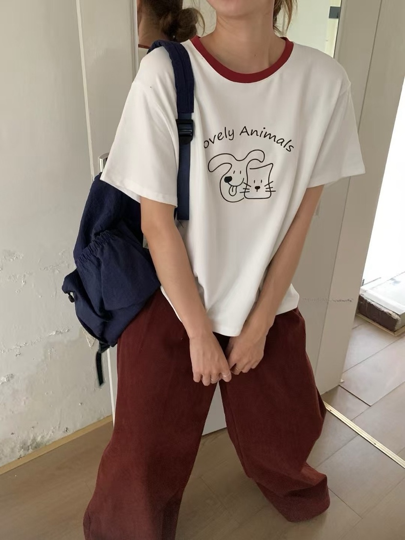 MILK TEA韓國代購㊣女士新品時尚熱賣休閑推薦25秋冬人氣T恤MILK TEAT恤