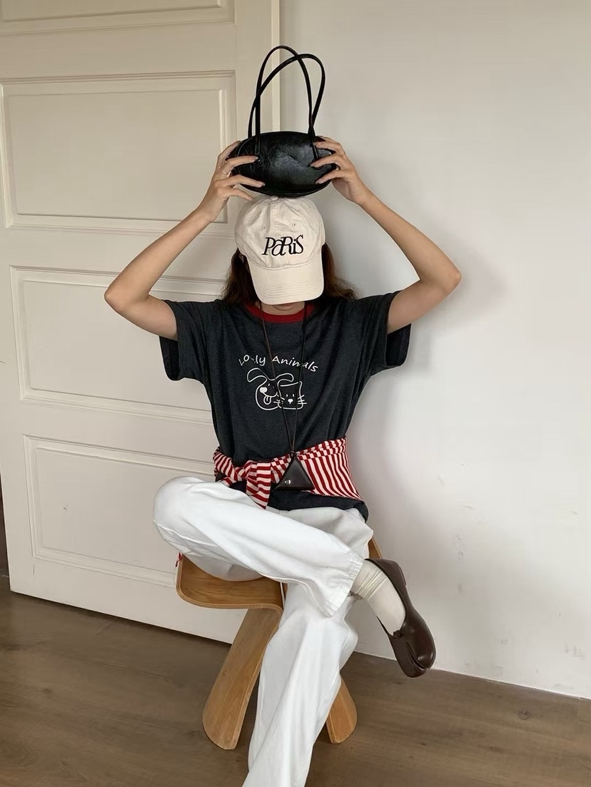 MILK TEA韓國代購㊣女士新品時尚熱賣休閑推薦25秋冬人氣T恤MILK TEAT恤