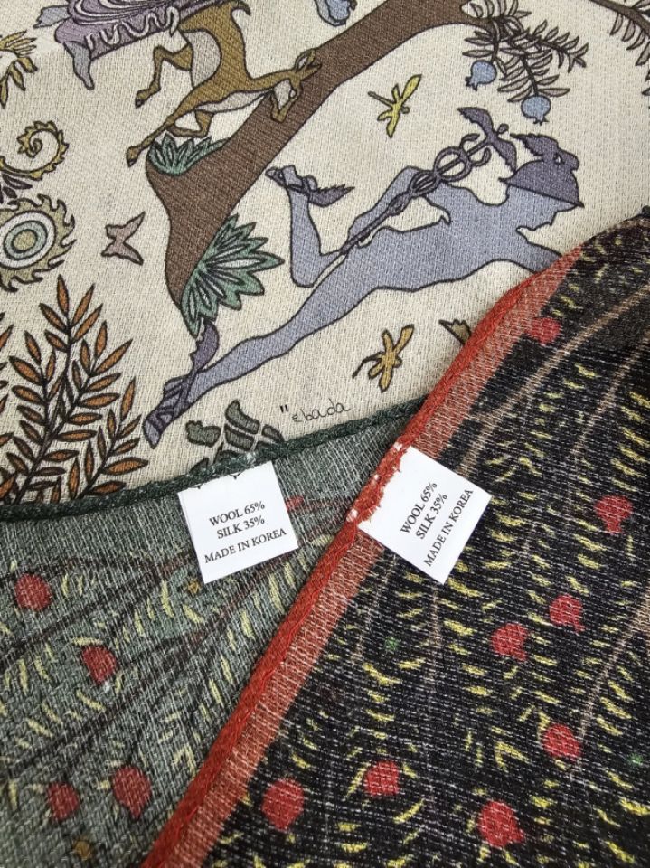EBADA韓國直郵㊣女裝新品熱賣真品職業推薦圍巾披肩羊毛絲綢EBADA圍巾/披肩