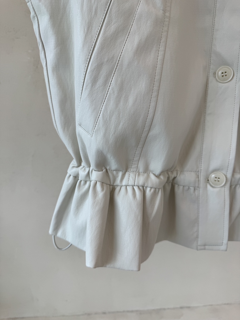 LAUNDRY東大門㊣代購女裝新款時尚職業休閑推薦馬甲荷葉邊皮革LAUNDRY馬甲