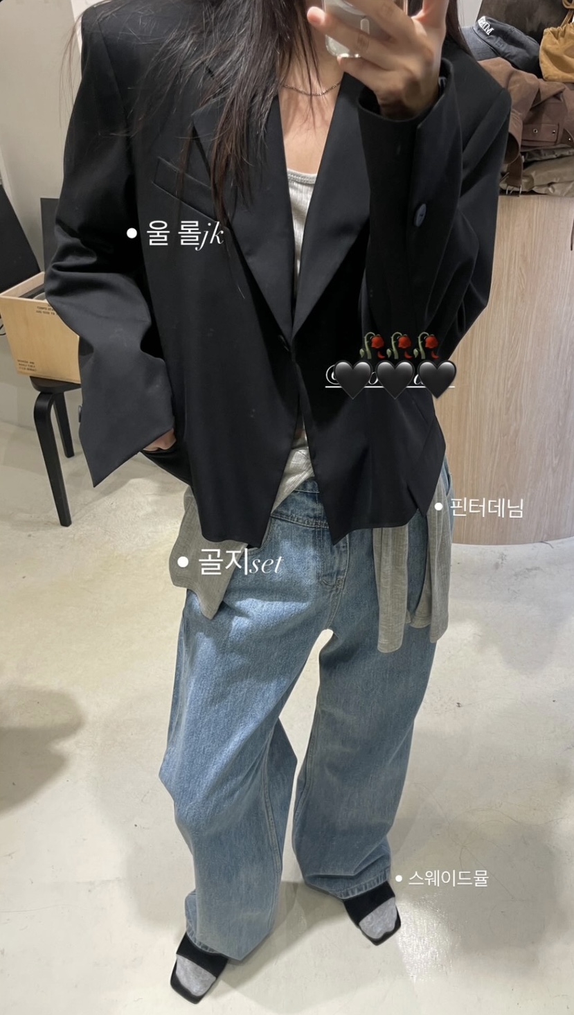BOWIE韓國直郵㊣女裝新品職業時尚真品休閑25秋冬夾克羊毛短款BOWIE夾克