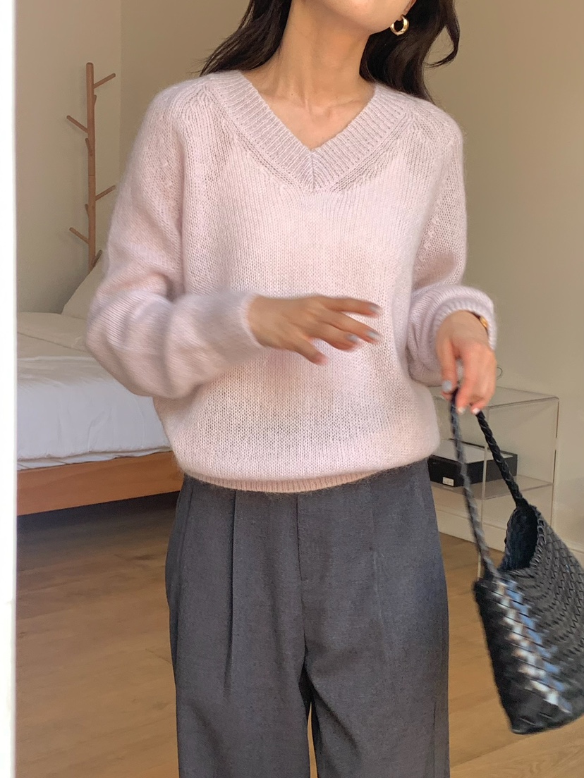 BLEECKER東大門㊣實拍女裝新款休閑熱賣推薦25秋冬針織衫馬海毛BLEECKER針織衫