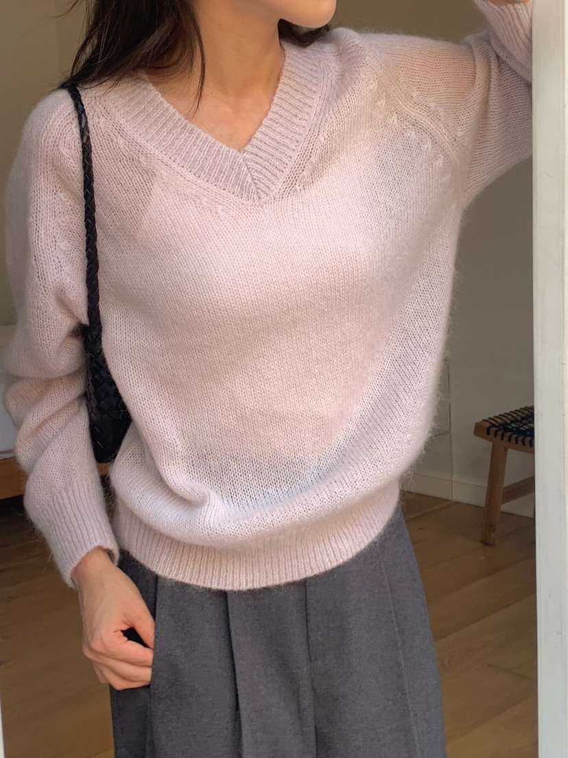 BLEECKER東大門㊣實拍女裝新款休閑熱賣推薦25秋冬針織衫馬海毛BLEECKER針織衫