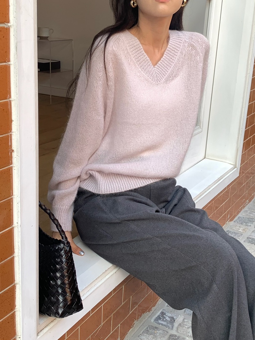 BLEECKER東大門㊣實拍女裝新款休閑熱賣推薦25秋冬針織衫馬海毛BLEECKER針織衫