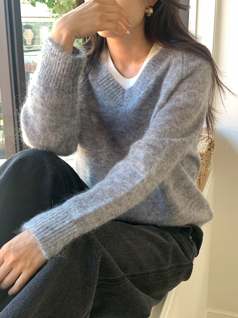 BLEECKER東大門㊣實拍女裝新款休閑熱賣推薦25秋冬針織衫馬海毛BLEECKER針織衫