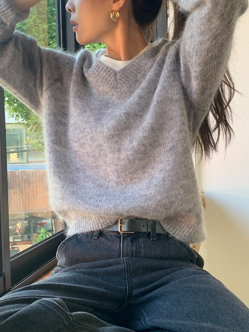 BLEECKER東大門㊣實拍女裝新款休閑熱賣推薦25秋冬針織衫馬海毛BLEECKER針織衫