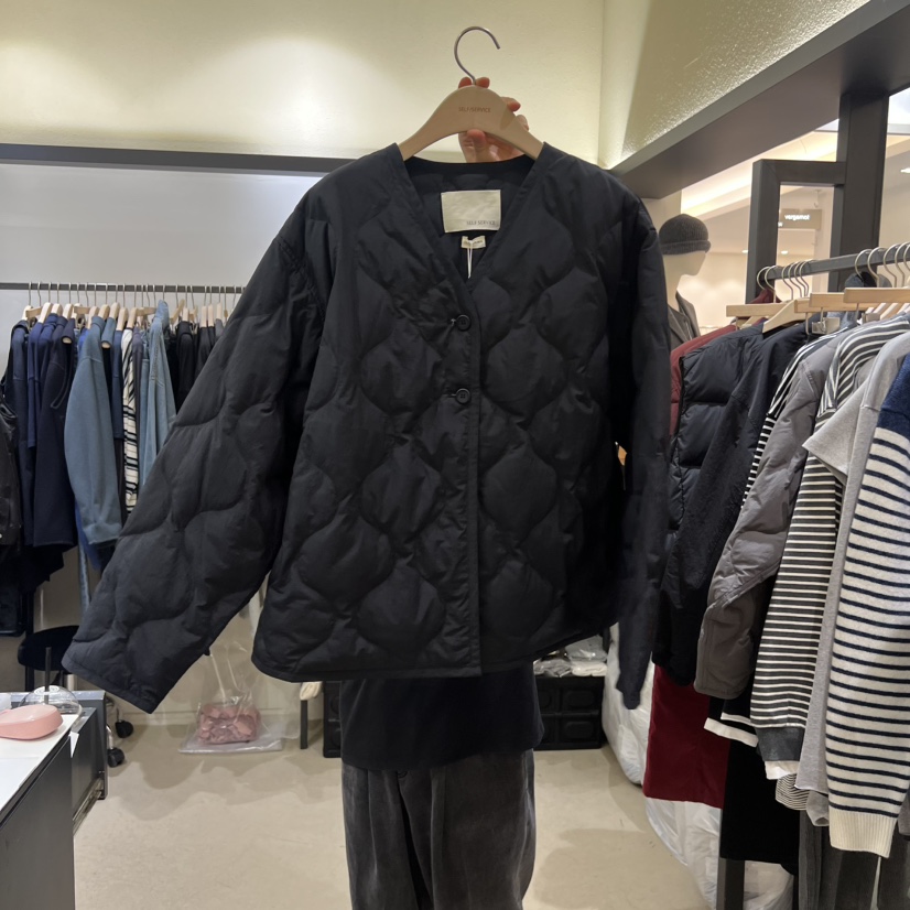 SELF SERVICE韓國代購㊣女裝新款職業休閑推薦熱賣短款棉服絨SELF SERVICE短款棉服圖色2