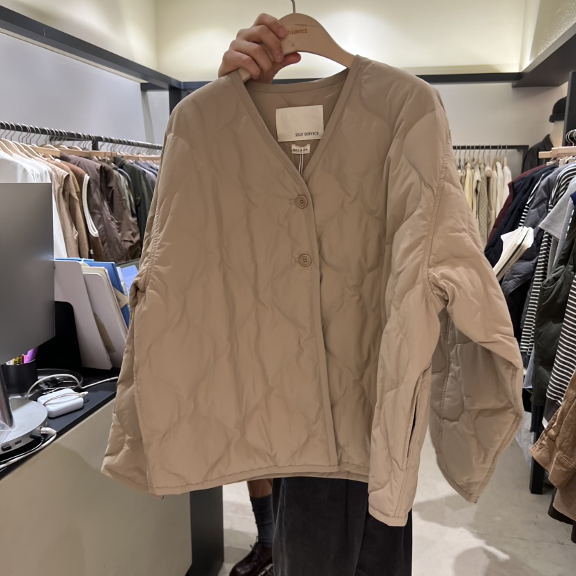 SELF SERVICE韓國代購㊣女裝新款職業休閑推薦熱賣短款棉服絨SELF SERVICE短款棉服圖色4