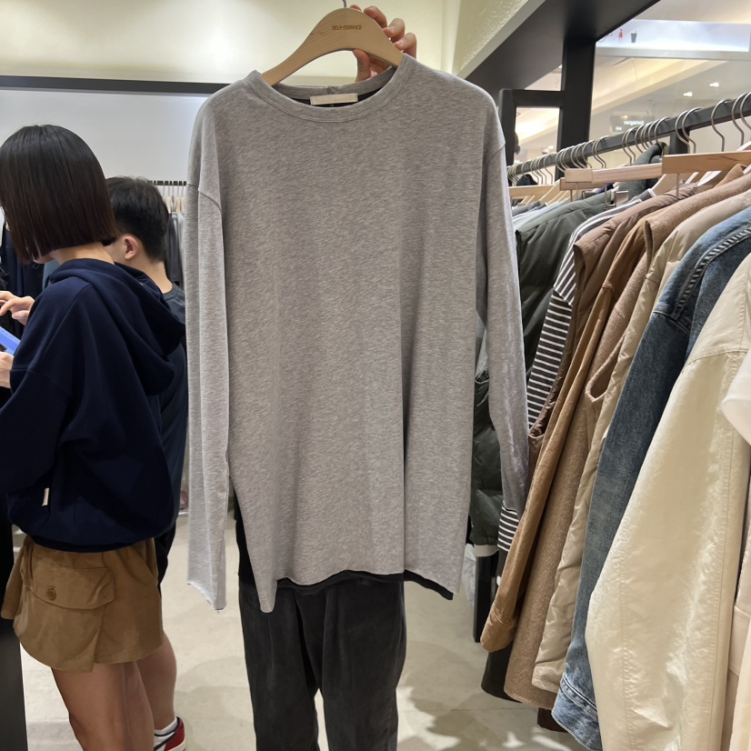 SELF SERVICE韓國直郵㊣女裝新品職業真品25秋冬推薦長袖T恤SELF SERVICE長袖T恤圖色2