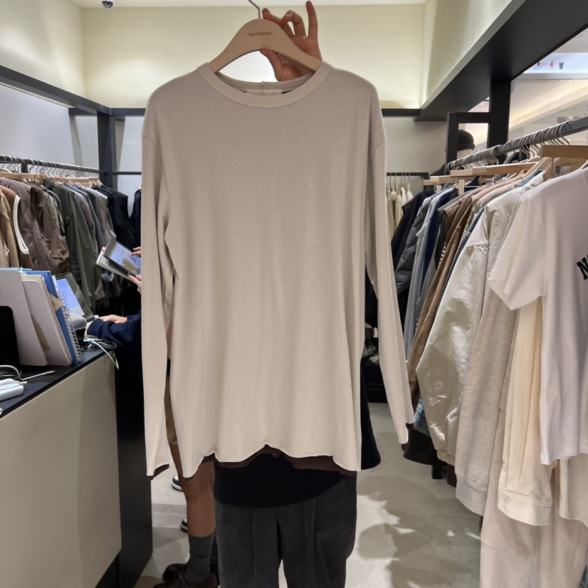 SELF SERVICE韓國直郵㊣女裝新品職業真品25秋冬推薦長袖T恤SELF SERVICE長袖T恤圖色4
