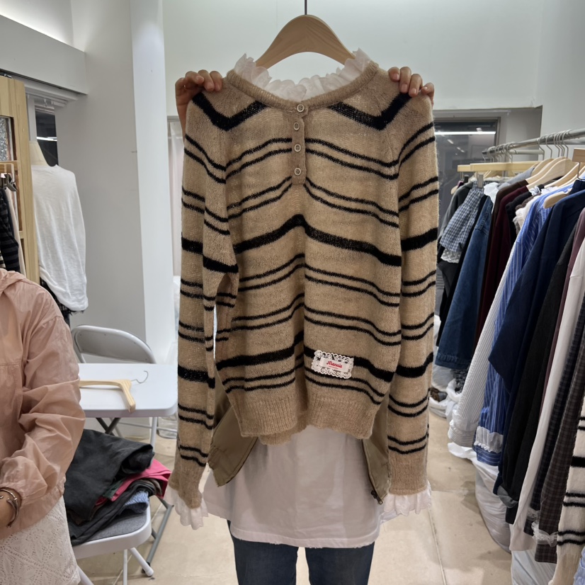 ARANCIA東大門㊣實拍女裝新品真品25秋冬時尚人氣針織衫單排扣ARANCIA針織衫圖色4