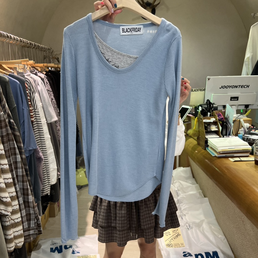 BLACKFRIDAY東大門㊣實拍女裝新品人氣時尚25秋冬熱賣長袖T恤BLACK FRIDAY長袖T恤圖色2