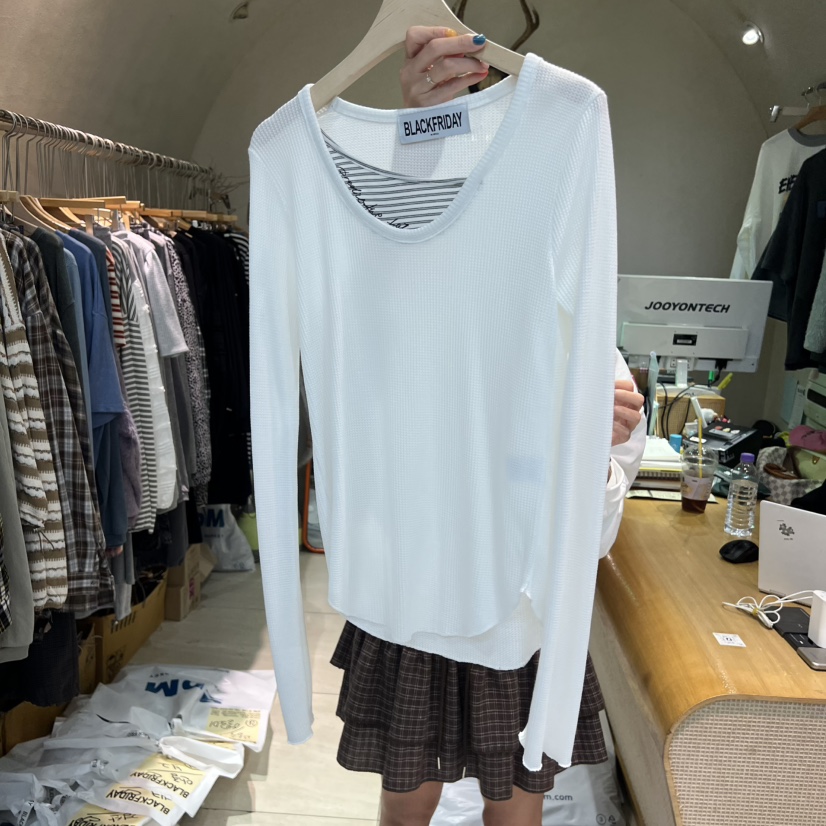 BLACKFRIDAY東大門㊣實拍女裝新品人氣時尚25秋冬熱賣長袖T恤BLACK FRIDAY長袖T恤圖色3