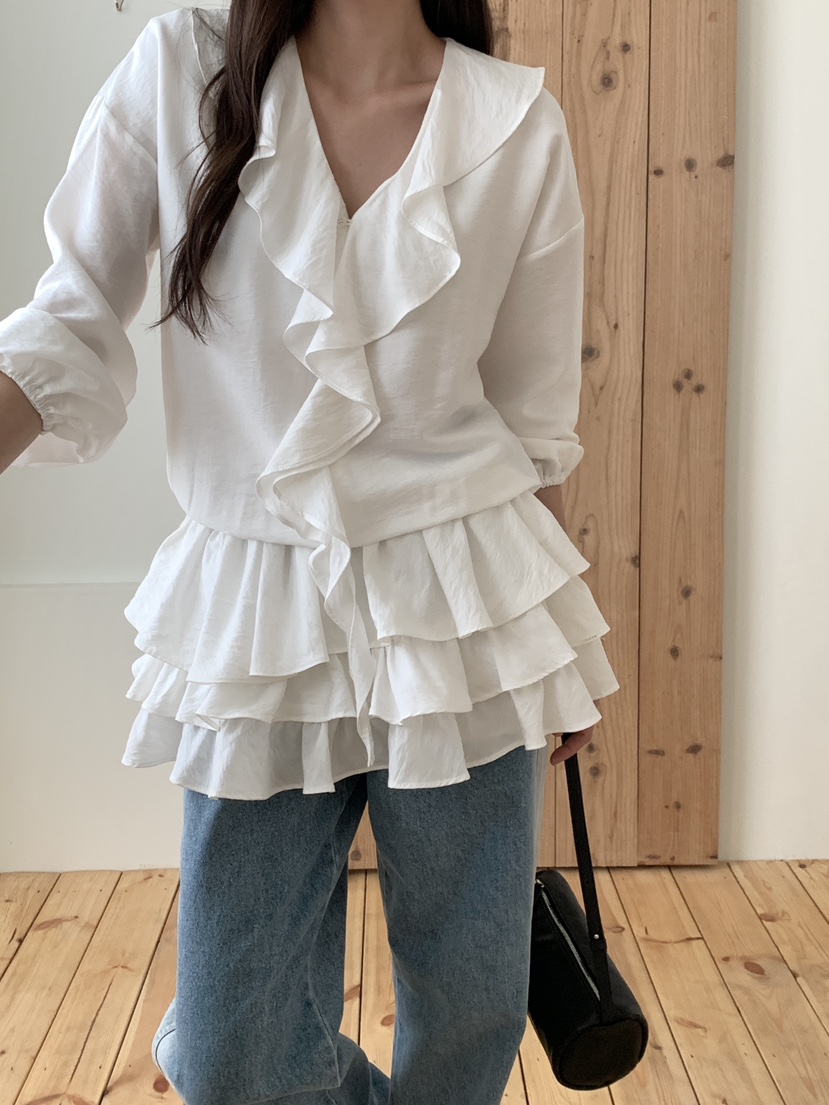 RE:OPENING東大門㊣實拍女裝新品25秋冬真品推薦襯衫蕾絲衫RE:OPENING襯衫/蕾絲衫