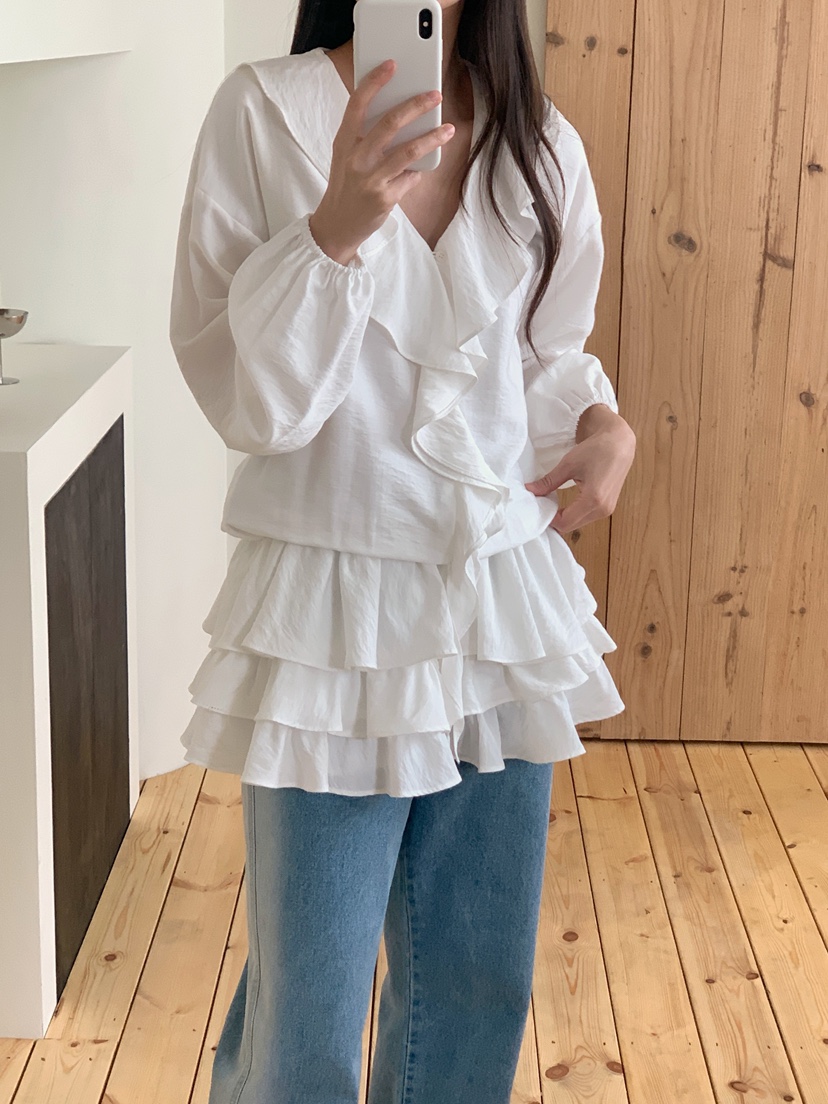 RE:OPENING東大門㊣實拍女裝新品25秋冬真品推薦襯衫蕾絲衫RE:OPENING襯衫/蕾絲衫