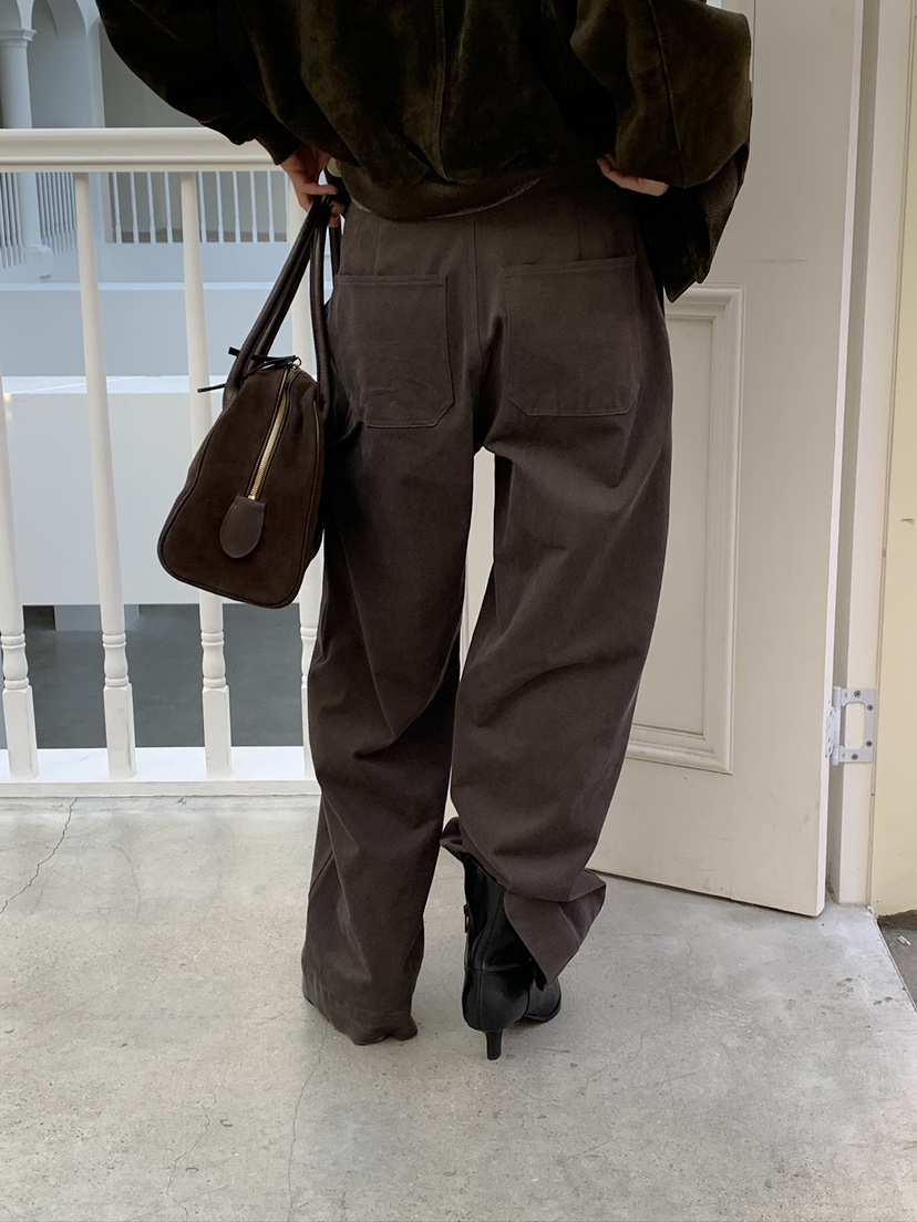 MOVENNE韓國代購㊣女裝新款真品25秋冬職業推薦熱賣休閑褲口袋MOVENNE休閑褲