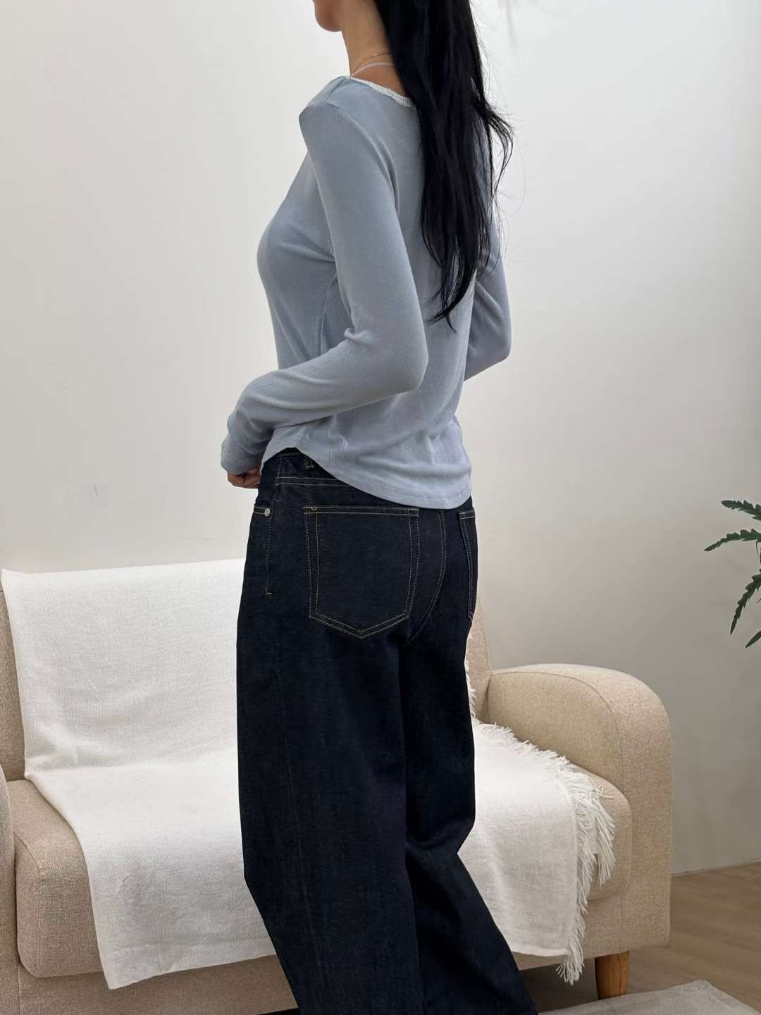 YANGPA韓國直郵㊣女裝新品職業推薦25秋冬時尚休閑熱賣長袖T恤YANGPA長袖T恤